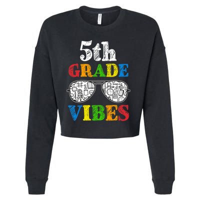 Back To School 5th Grade Vibes | First Day Teacher Kids Cropped Pullover Crew