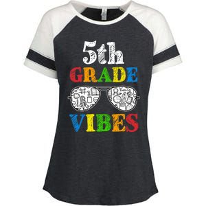 Back To School 5th Grade Vibes | First Day Teacher Kids Enza Ladies Jersey Colorblock Tee