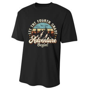 Back To School Let The 4th Grade Adventure Begin Performance Sprint T-Shirt