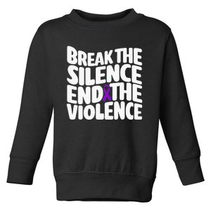 Break The Silence End Violence Domestic Violence Awareness Toddler Sweatshirt