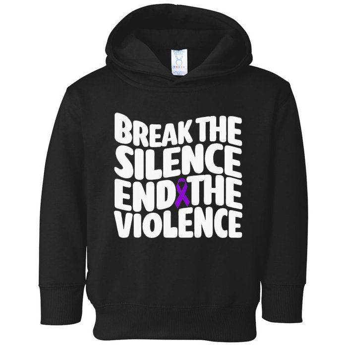 Break The Silence End Violence Domestic Violence Awareness Toddler Hoodie