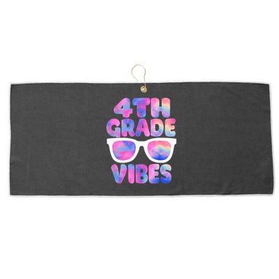 Back To School 4th Grade Vibes First Day Teacher Large Microfiber Waffle Golf Towel