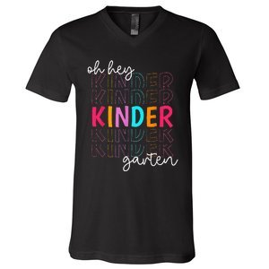 Back To School Oh Hey Kindergarten Teachers  Student V-Neck T-Shirt