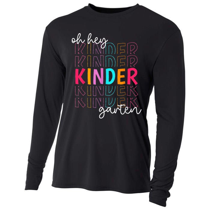 Back To School Oh Hey Kindergarten Teachers  Student Cooling Performance Long Sleeve Crew