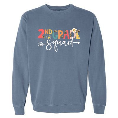 Back To School Second Grade Vibes Retro 2Nd Grade Squad Gift Garment-Dyed Sweatshirt