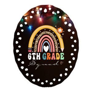 Back To School Rainbow 6th Sixth Grade Squad Teachers Ceramic Oval Ornament