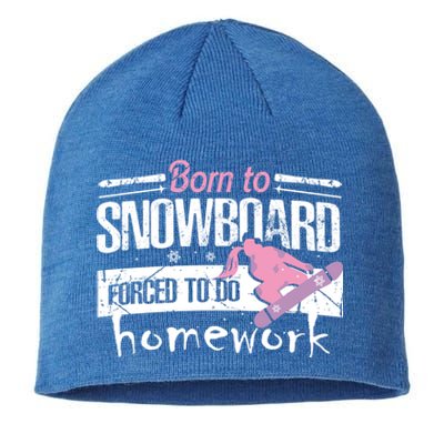 Born To Snowboard Cute Funny Winter Sports Gift Funny Gift Sustainable Beanie