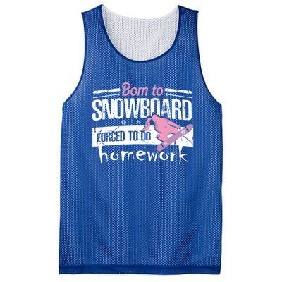 Born To Snowboard Cute Funny Winter Sports Gift Funny Gift Mesh Reversible Basketball Jersey Tank