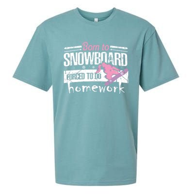 Born To Snowboard Cute Funny Winter Sports Gift Funny Gift Sueded Cloud Jersey T-Shirt