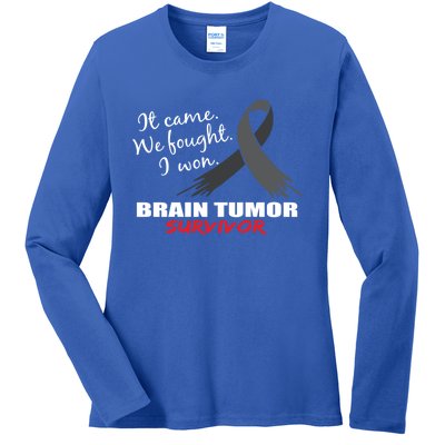 Brain Tumor Survivor Brain Tumor Awareness Meaningful Gift Ladies Long Sleeve Shirt