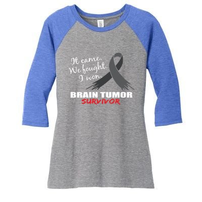 Brain Tumor Survivor Brain Tumor Awareness Meaningful Gift Women's Tri-Blend 3/4-Sleeve Raglan Shirt