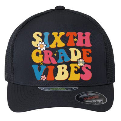 Back To School Sixth Grade Vibes Student Teacher Flexfit Unipanel Trucker Cap