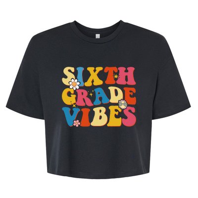 Back To School Sixth Grade Vibes Student Teacher Bella+Canvas Jersey Crop Tee