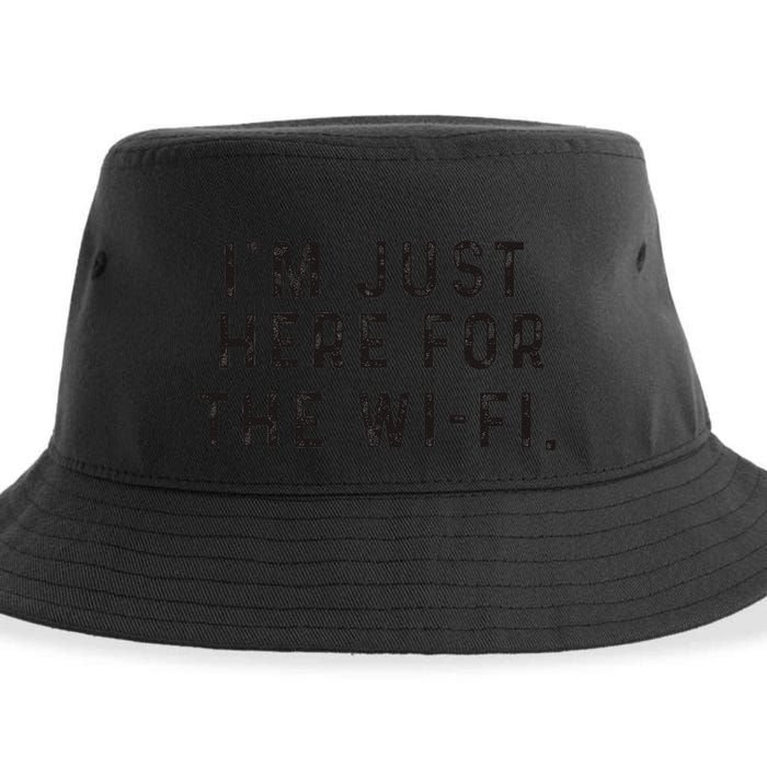 Back To School; IM Just Here For The Wifi. Sustainable Bucket Hat