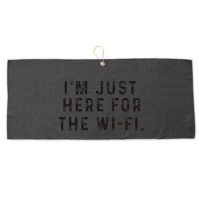 Back To School; IM Just Here For The Wifi. Large Microfiber Waffle Golf Towel