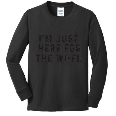Back To School; IM Just Here For The Wifi. Kids Long Sleeve Shirt