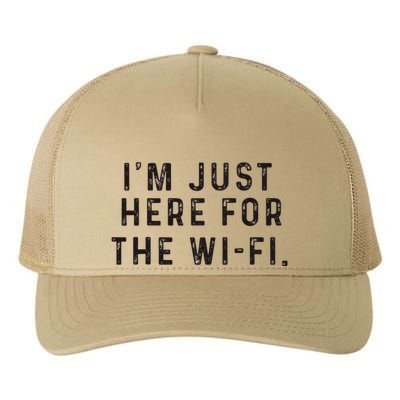 Back To School; IM Just Here For The Wifi. Yupoong Adult 5-Panel Trucker Hat