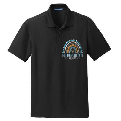 Back To School Rainbow Kindergarten Squad Teachers Student Dry Zone Grid Polo