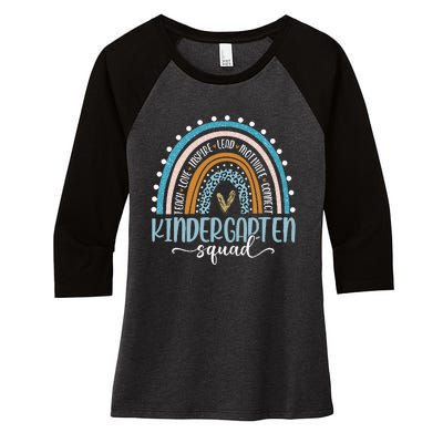 Back To School Rainbow Kindergarten Squad Teachers Student Women's Tri-Blend 3/4-Sleeve Raglan Shirt