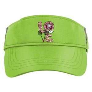 Badminton T Shirts Love Leopard Sunflower Graphic Plus Size Adult Drive Performance Visor