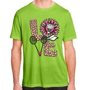 Badminton T Shirts Love Leopard Sunflower Graphic Plus Size Adult ChromaSoft Performance T-Shirt