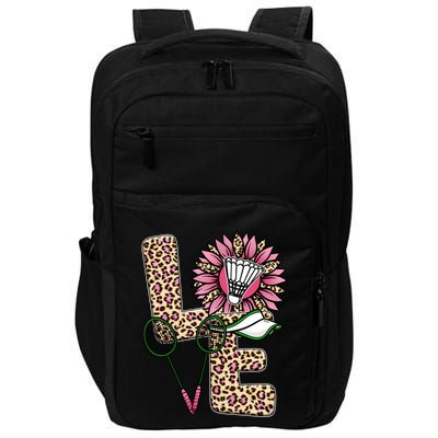 Badminton T Shirts Love Leopard Sunflower Graphic Plus Size Impact Tech Backpack