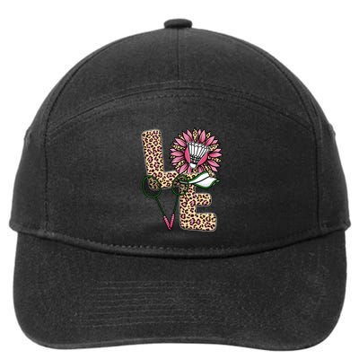 Badminton T Shirts Love Leopard Sunflower Graphic Plus Size 7-Panel Snapback Hat