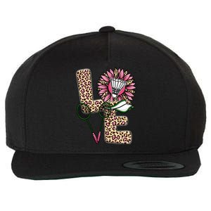 Badminton T Shirts Love Leopard Sunflower Graphic Plus Size Wool Snapback Cap