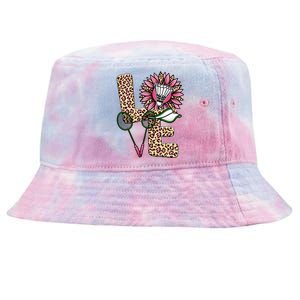 Badminton T Shirts Love Leopard Sunflower Graphic Plus Size Tie-Dyed Bucket Hat