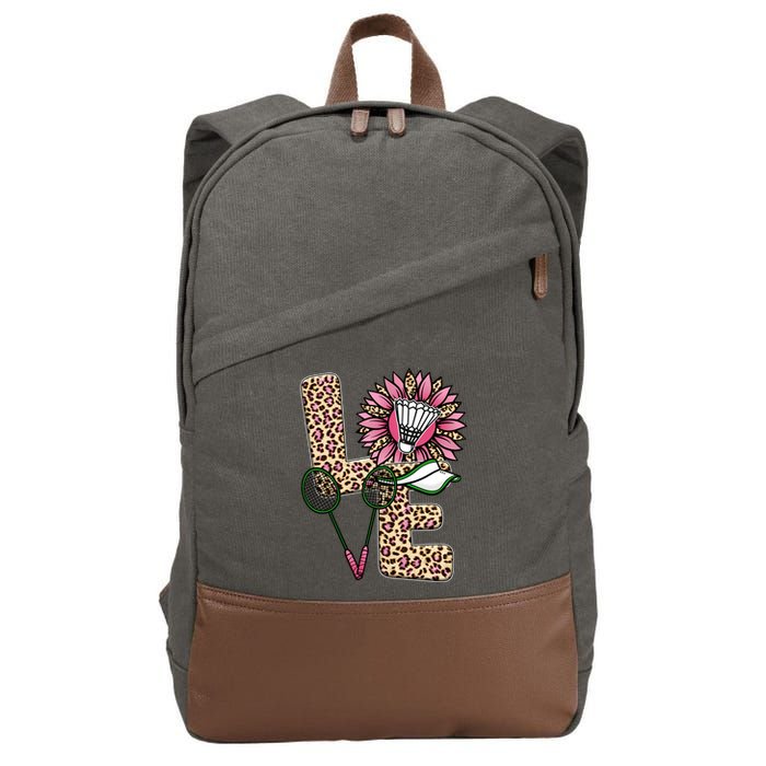 Badminton T Shirts Love Leopard Sunflower Graphic Plus Size Cotton Canvas Backpack