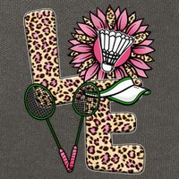 Badminton T Shirts Love Leopard Sunflower Graphic Plus Size Cotton Canvas Backpack