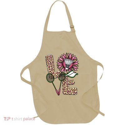 Badminton T Shirts Love Leopard Sunflower Graphic Plus Size Apron