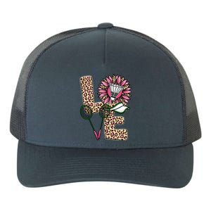 Badminton T Shirts Love Leopard Sunflower Graphic Plus Size Yupoong Adult 5-Panel Trucker Hat