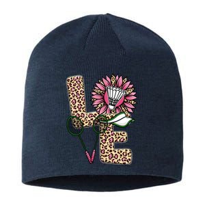 Badminton T Shirts Love Leopard Sunflower Graphic Plus Size Sustainable Beanie