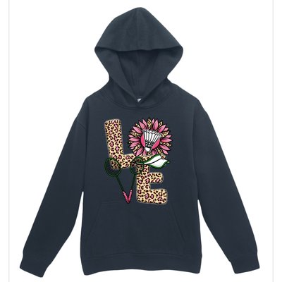 Badminton T Shirts Love Leopard Sunflower Graphic Plus Size Urban Pullover Hoodie