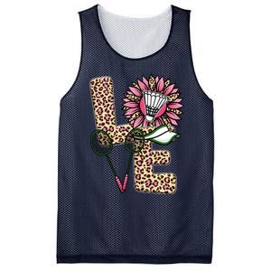 Badminton T Shirts Love Leopard Sunflower Graphic Plus Size Mesh Reversible Basketball Jersey Tank