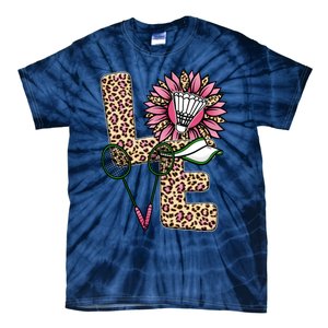 Badminton T Shirts Love Leopard Sunflower Graphic Plus Size Tie-Dye T-Shirt