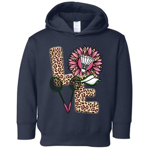 Badminton T Shirts Love Leopard Sunflower Graphic Plus Size Toddler Hoodie