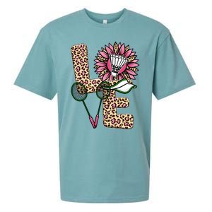 Badminton T Shirts Love Leopard Sunflower Graphic Plus Size Sueded Cloud Jersey T-Shirt