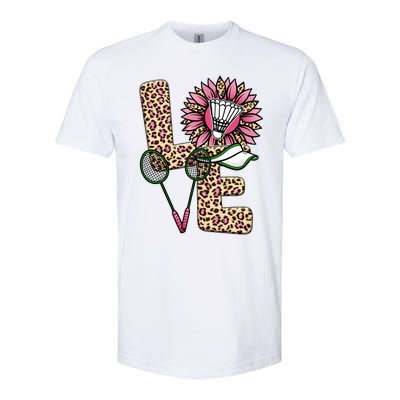 Badminton T Shirts Love Leopard Sunflower Graphic Plus Size Softstyle® CVC T-Shirt