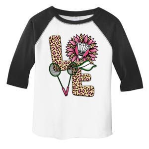 Badminton T Shirts Love Leopard Sunflower Graphic Plus Size Toddler Fine Jersey T-Shirt