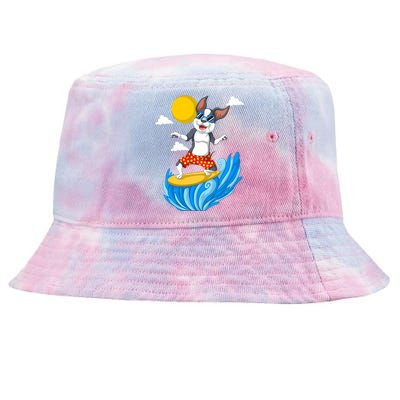 Boston Terrier Surfing Tie-Dyed Bucket Hat