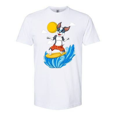 Boston Terrier Surfing Softstyle® CVC T-Shirt