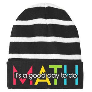 Back To School Its A Good Day To Do Math Teachers Striped Beanie with Solid Band