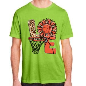 Basketball T Shirts Love Leopard Sunflower Graphic Plus Size Adult ChromaSoft Performance T-Shirt