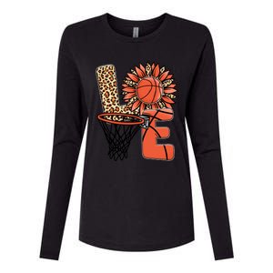 Basketball T Shirts Love Leopard Sunflower Graphic Plus Size Womens Cotton Relaxed Long Sleeve T-Shirt