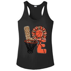 Basketball T Shirts Love Leopard Sunflower Graphic Plus Size Ladies PosiCharge Competitor Racerback Tank