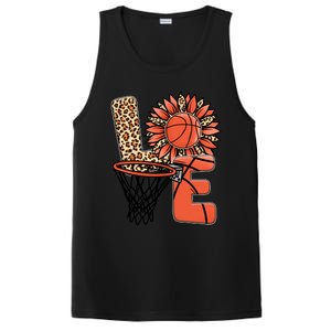 Basketball T Shirts Love Leopard Sunflower Graphic Plus Size PosiCharge Competitor Tank