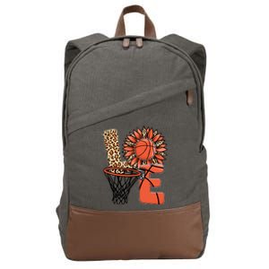 Basketball T Shirts Love Leopard Sunflower Graphic Plus Size Cotton Canvas Backpack