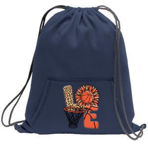 Basketball T Shirts Love Leopard Sunflower Graphic Plus Size Sweatshirt Cinch Pack Bag